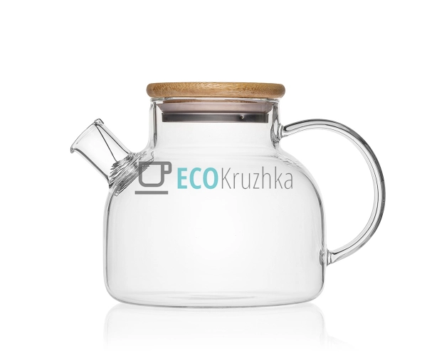 Чайник для заварювання скляний з бамбуковою кришкою 600 ... Чайник для заварювання скляний з бамбуковою кришкою 600 ...