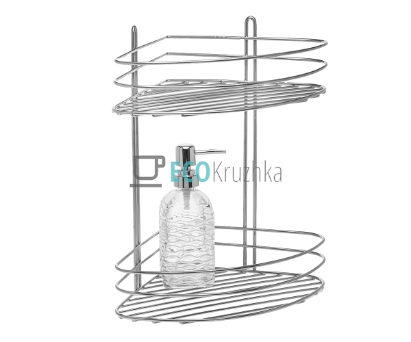 Полиця подвійна кутова металева Sparrow 23х35 см EK14028