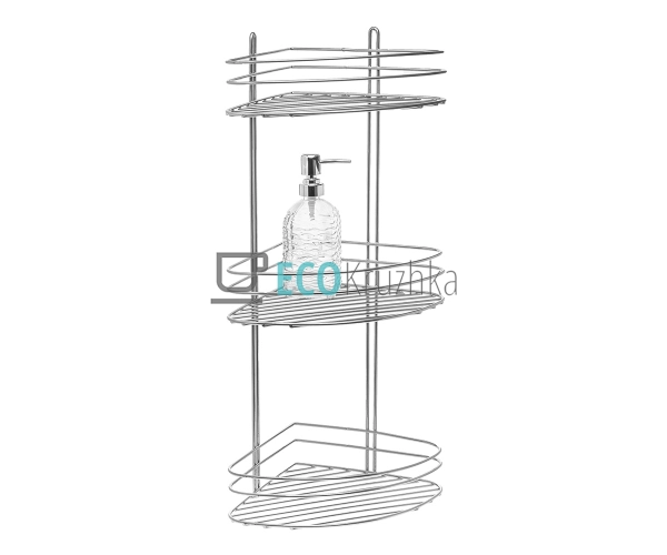 Полиця потрійна кутова металева Sparrow 23х62 см EK14029